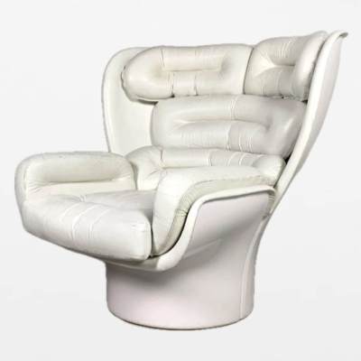 Vintage White Elda Lounge Chair by Joe Colombo for Comfort, 1960s